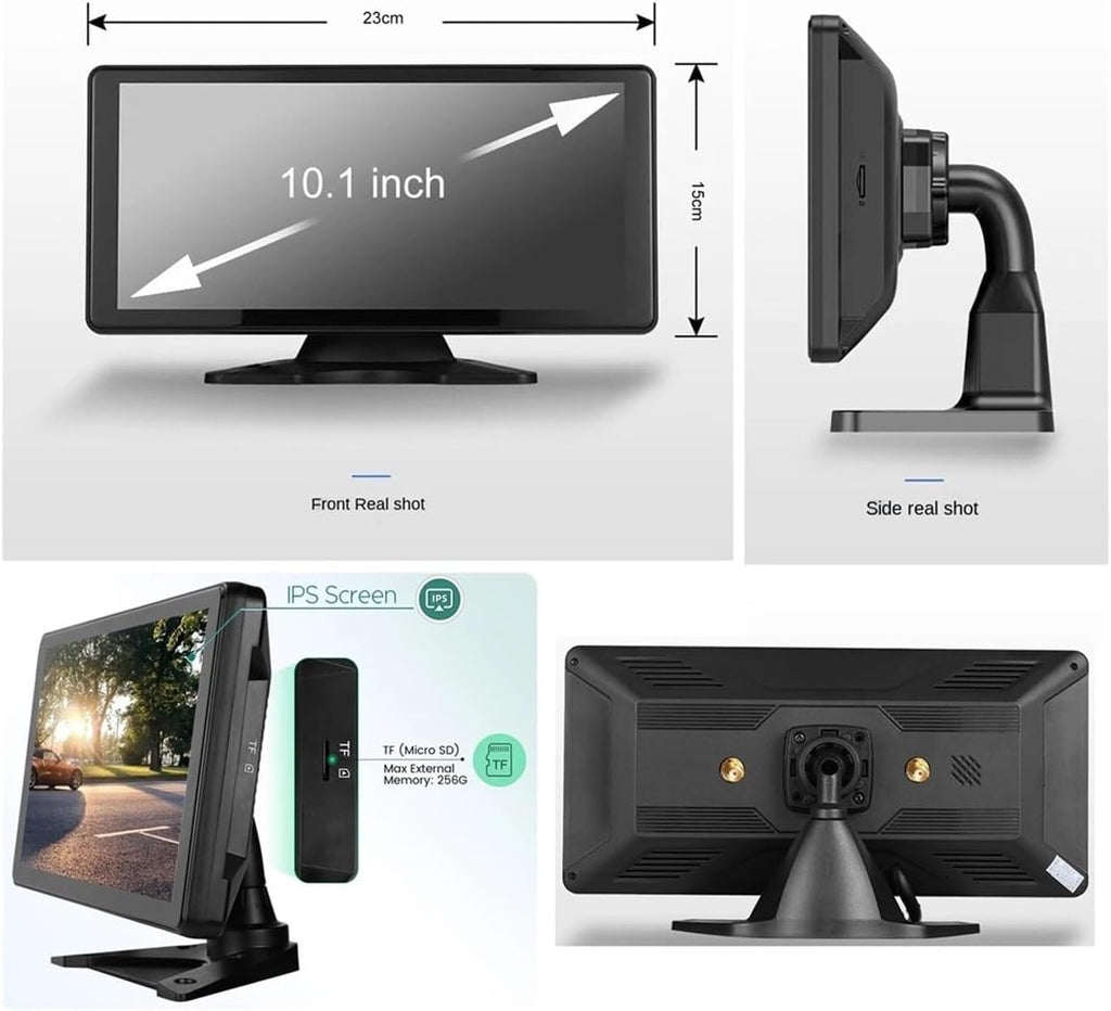 Truck HD 1080P 10.1 Inch Touchscreen DVR Monitor with Solar Magnetic Wireless Backup Camera for Car Truck Trailer Canvan(4 Cameras Kit)