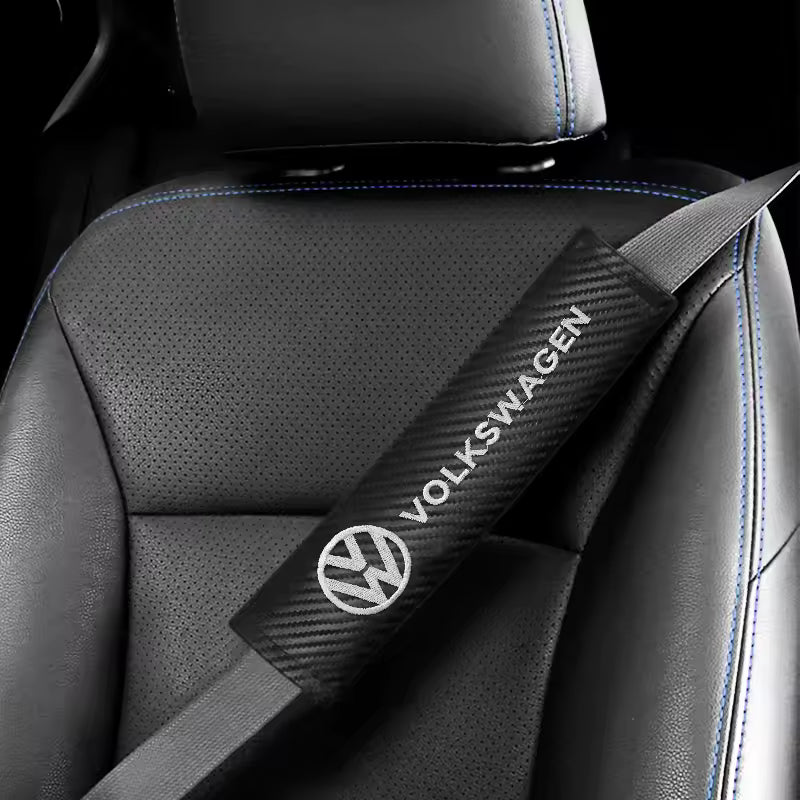 Car Seat Belt Cover Shoulder Carbon Fiber Protect Case Accessorie For VW Golf Tiguan Jetta Transporter Passat T5 Polo Touran GTI