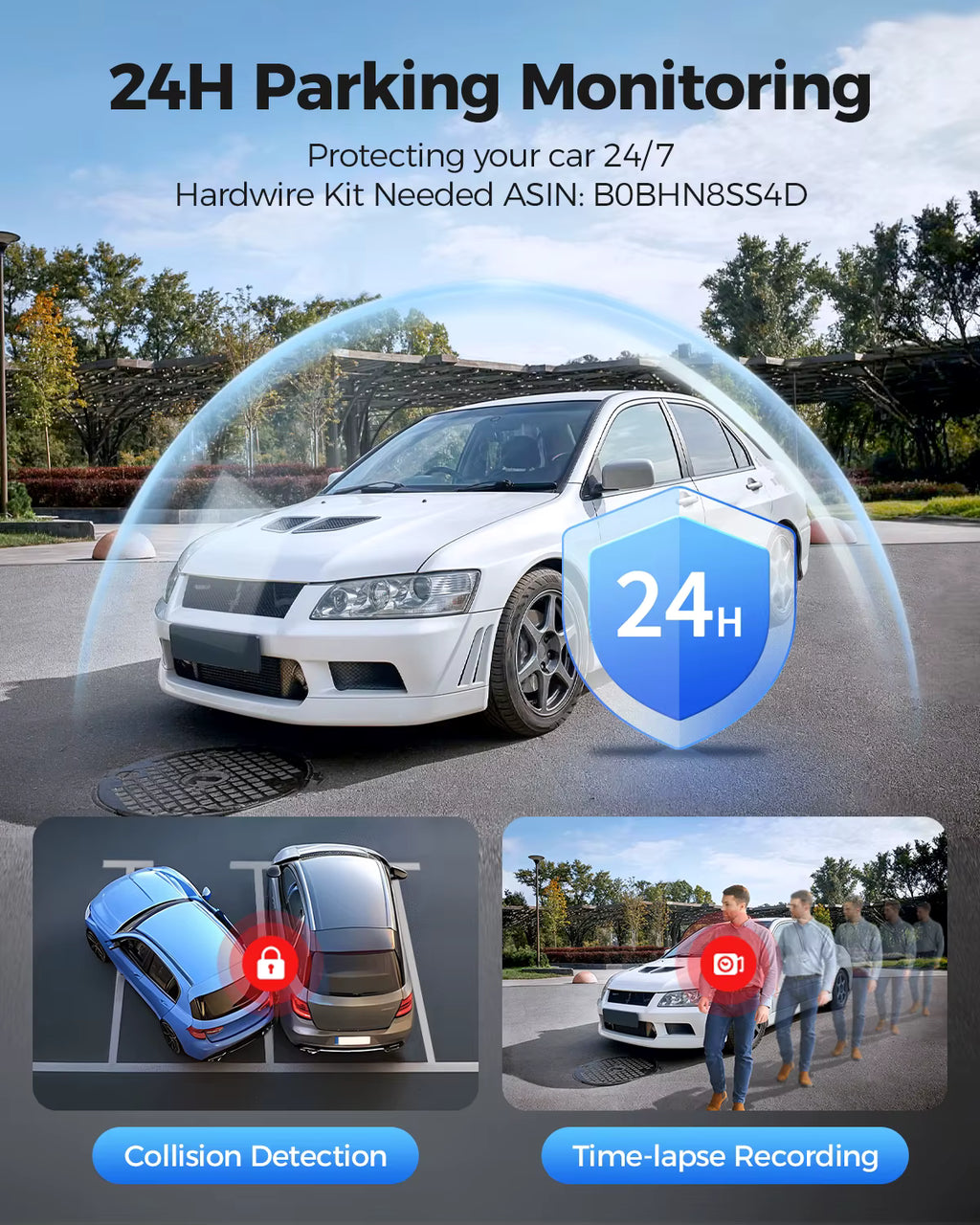 AZDOME M300S 4K Dash Cam Front and Rear
